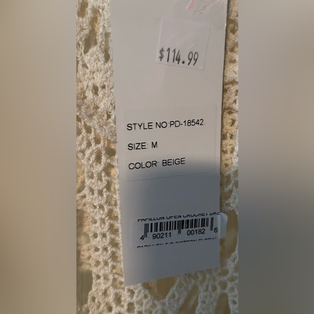 NWT Papillon Cream Crochet Midi Dress - Picture 4 of 6